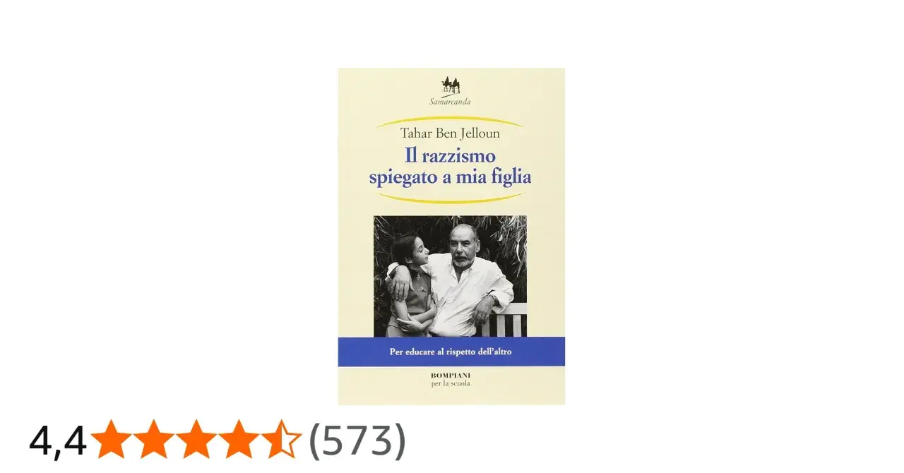 Copertina del libro "Il razzismo spiegato a mia figlia" di Tahar Ben Jelloun, uno dei tanti libri sul razzismo che aiutano a educare al rispetto.