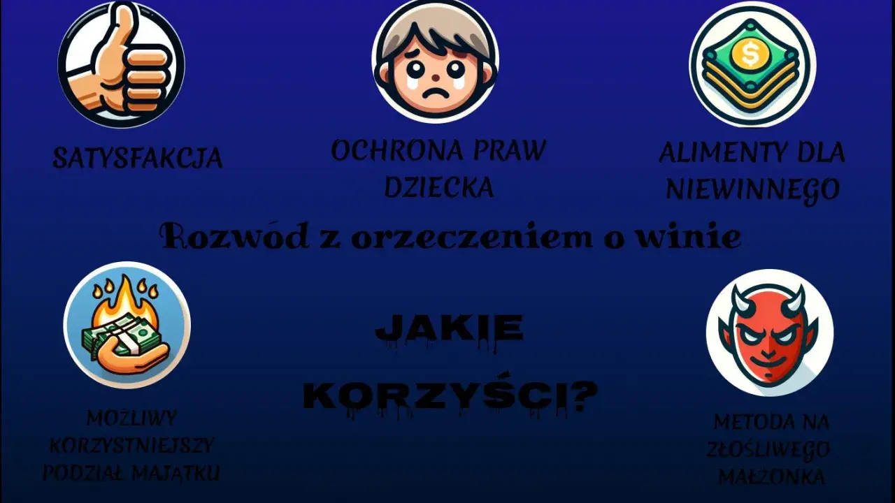 Rozwód z orzeczeniem o winie: satysfakcja, ochrona praw dziecka, alimenty dla niewinnego, korzystniejszy podział majątku, metoda na złośliwego małżonka.