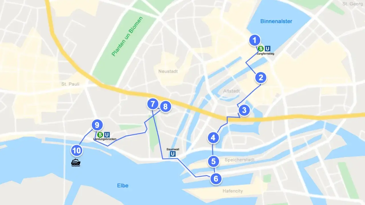 Route durch Hamburg: Binnenalster, Speicherstadt, Landungsbrücken – was sollte man in Hamburg gesehen haben?