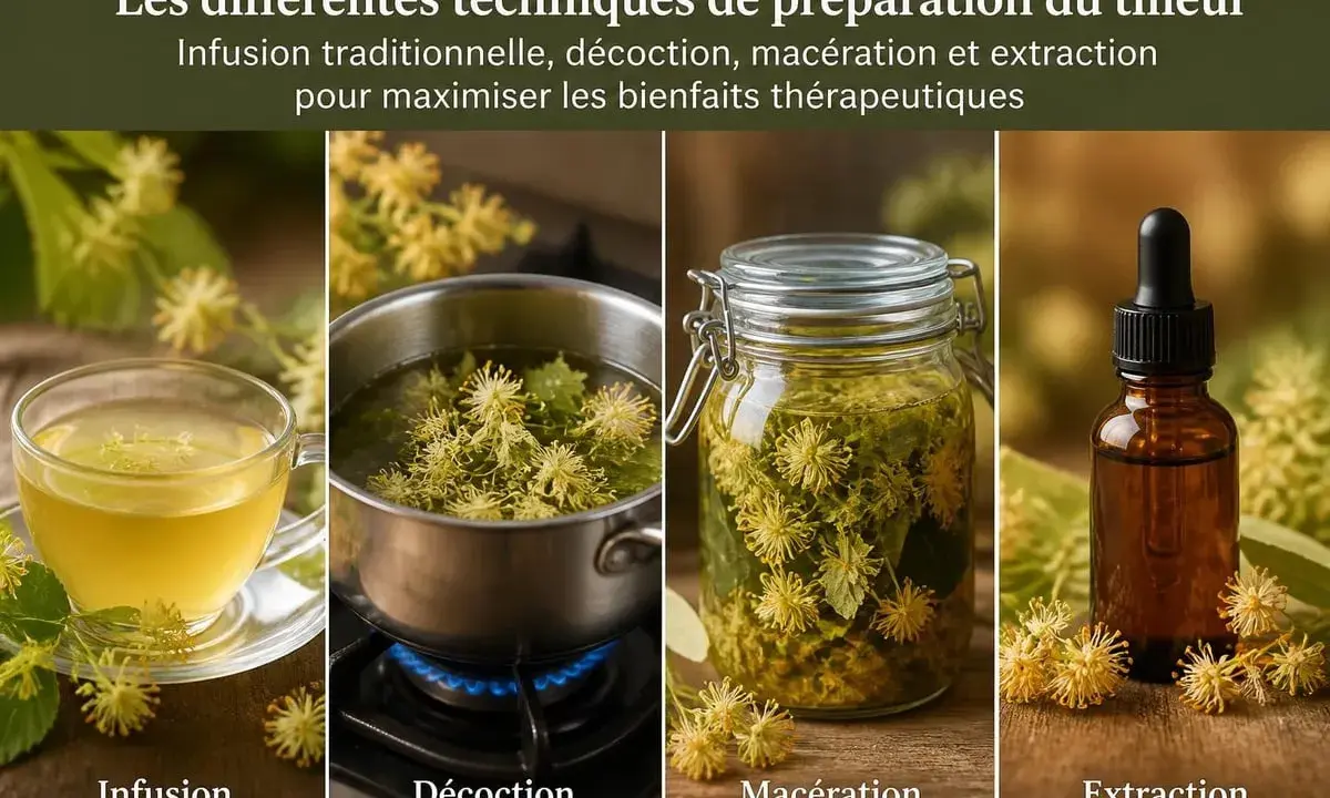 Infusion, décoction, macération et extraction du tilleul pour en tirer tous ses bienfaits.