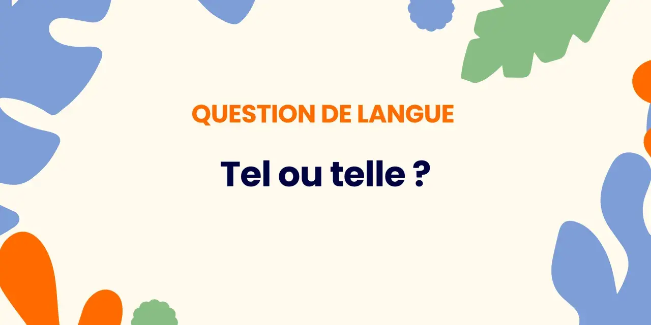 Question de langue : "Tel ou telle ?" Le choix dépend du genre, une question qui se pose souvent.