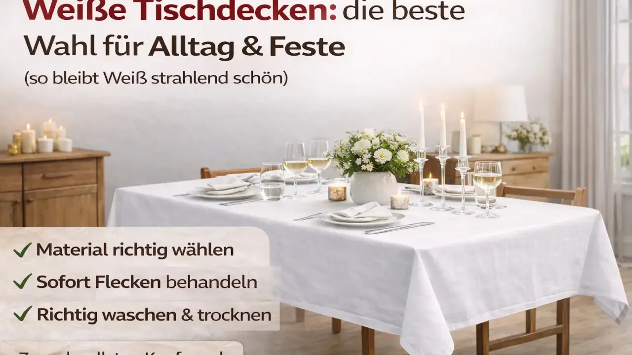 Tischdecke waschen: Tipps für strahlend weißes Weiß. So bleibt Ihre Tischdecke für Alltag & Feste immer schön.