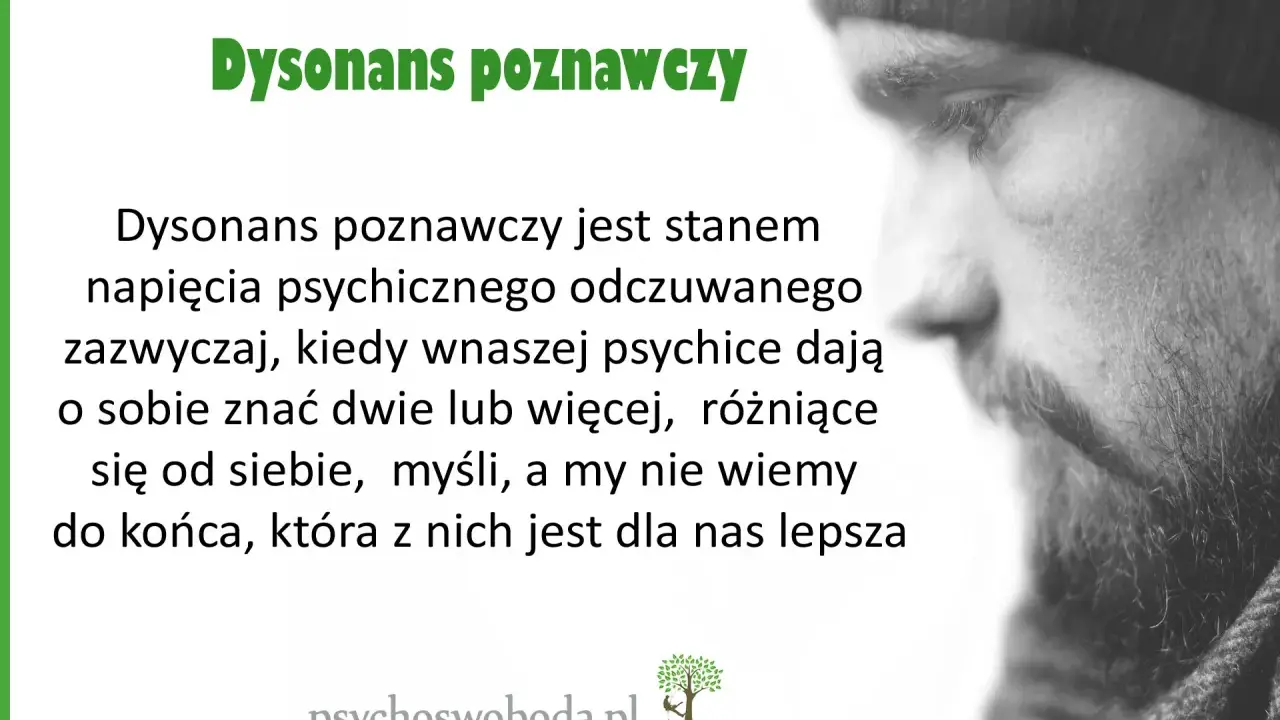 Dysonans poznawczy to wewnętrzny konflikt myśli, gdy nie wiemy, która z nich jest lepsza.