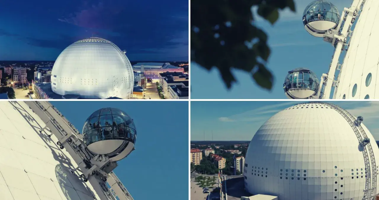 Globen i Stockholm, en ikonisk sfär, som en del av Avicii Experience.