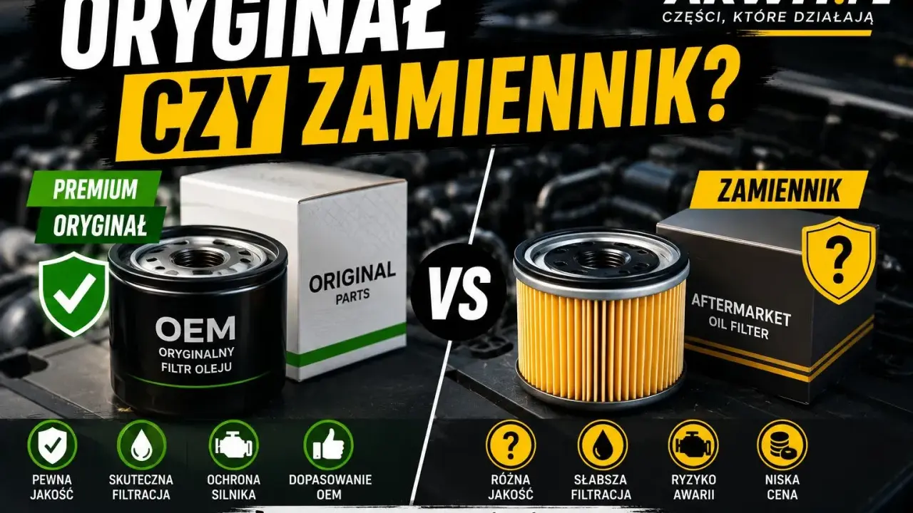 Oryginalny czy zamiennik? Porównanie filtrów oleju. Dowiedz się, jak przefiltrować olej silnikowy, wybierając mądrze.