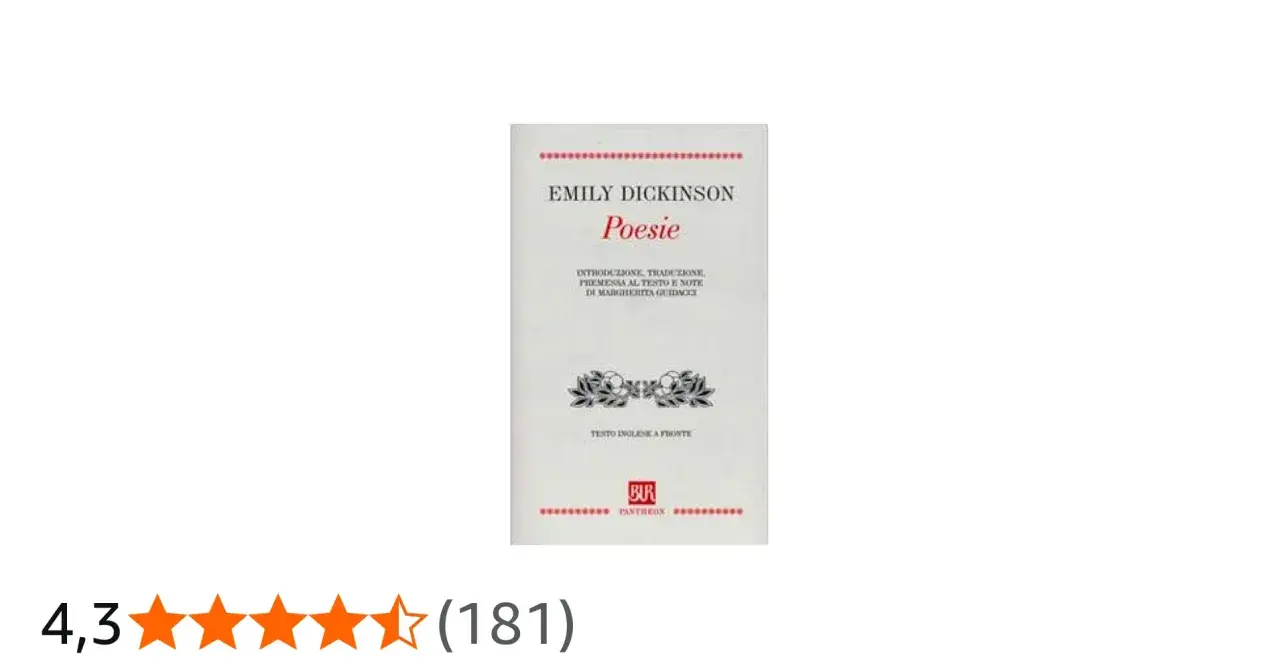 Copertina del libro "Poesie" di Emily Dickinson, considerata la sua **emily dickinson poesia più famosa**. Contiene testo in inglese e italiano.
