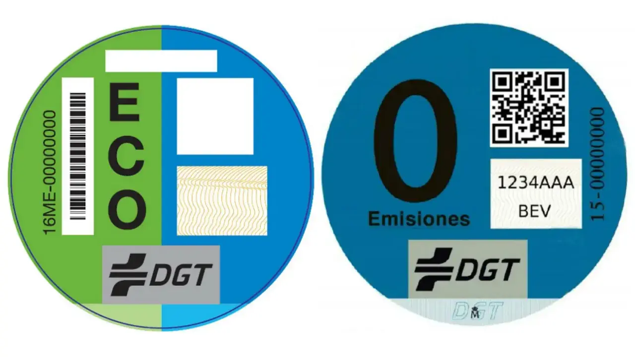 Pegatina ECO para coche, indicando bajas emisiones. La DGT clasifica los vehículos para saber qué significa eco en un coche.