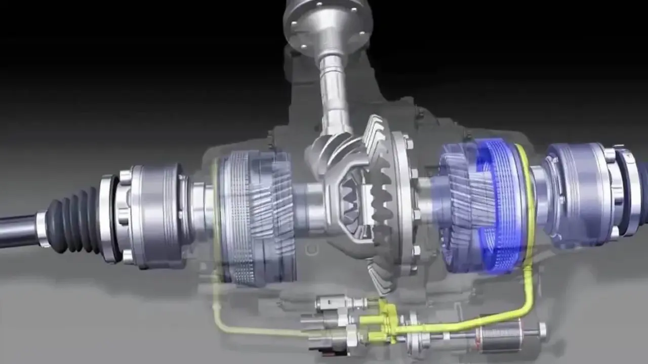 Vista detallada del diferencial Ferguson, mostrando su complejo engranaje y sistema de lubricación.