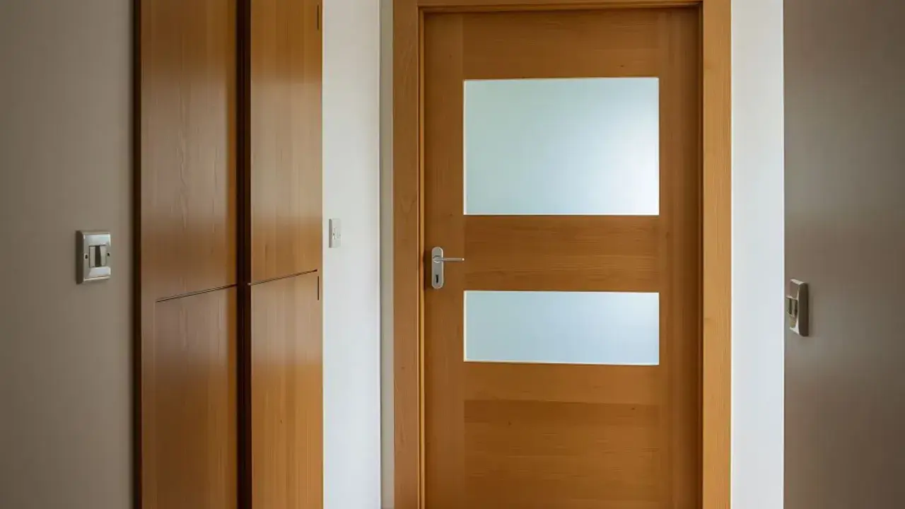 Drewniane drzwi z dwoma przeszkleniami. Dowiedz się, jak odnowić stare drzwi z szybą, by nadać im nowy blask.