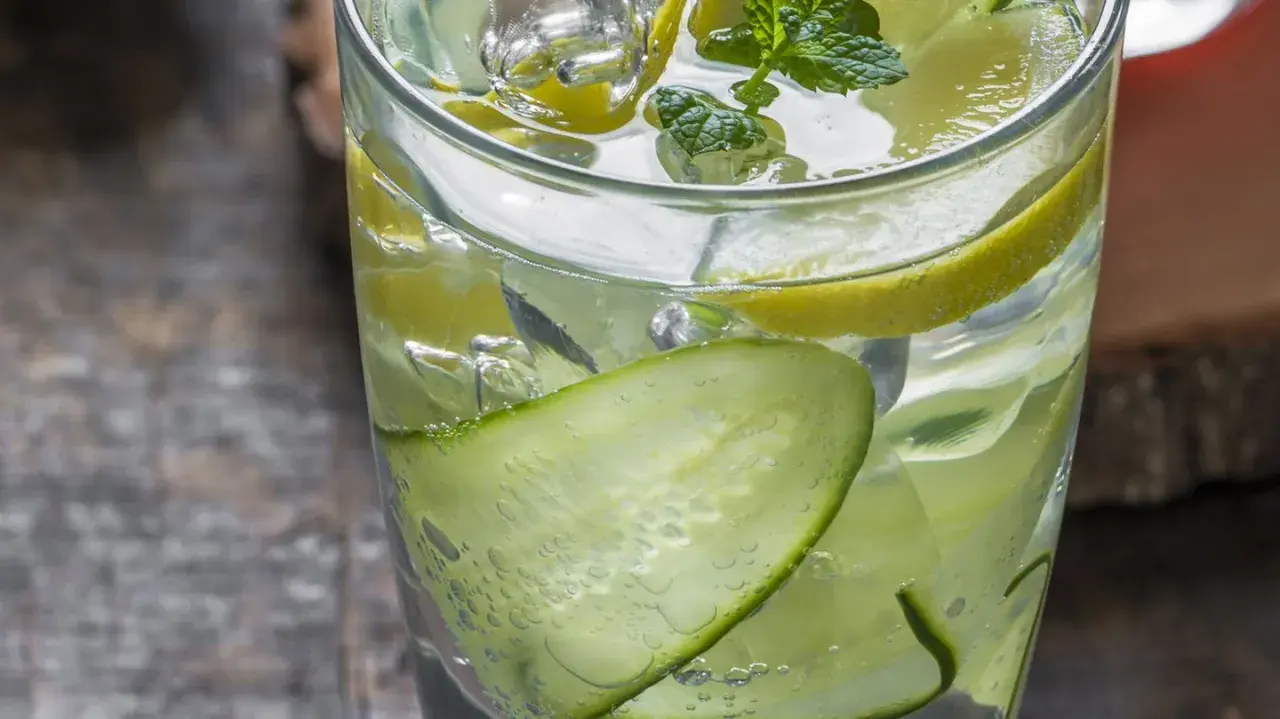 Erfrischender Gin Tonic mit Gurke, Zitrone und Minze. Ein leichtes Rezept für heiße Tage.