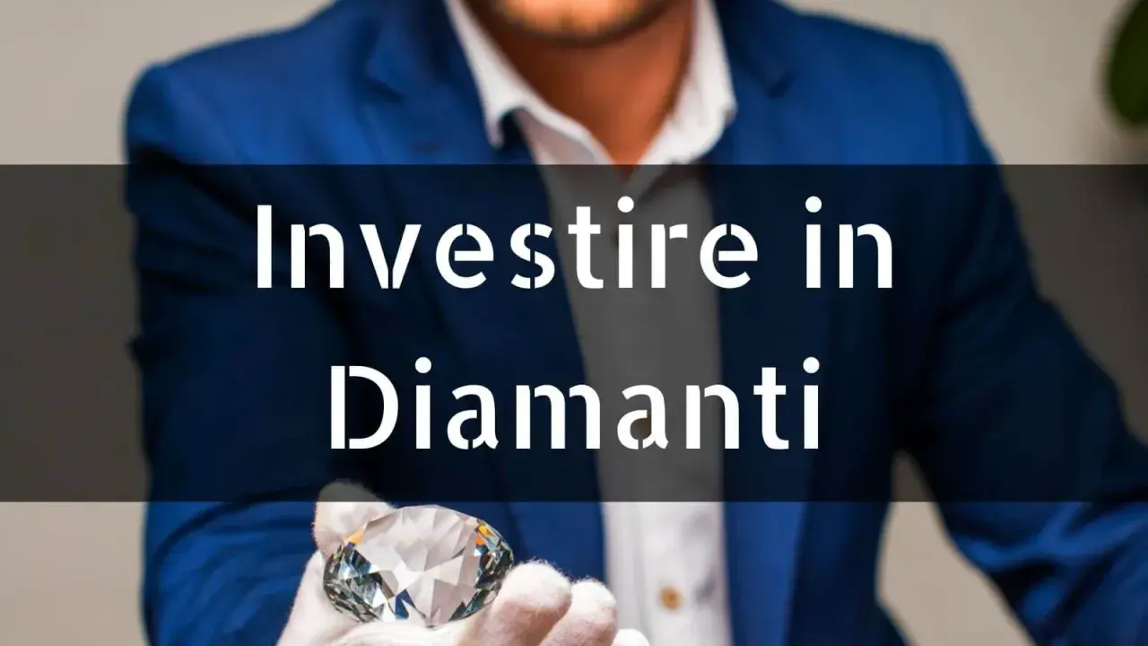 Un uomo in giacca blu mostra un diamante scintillante, simbolo di un saggio investimento in diamanti.