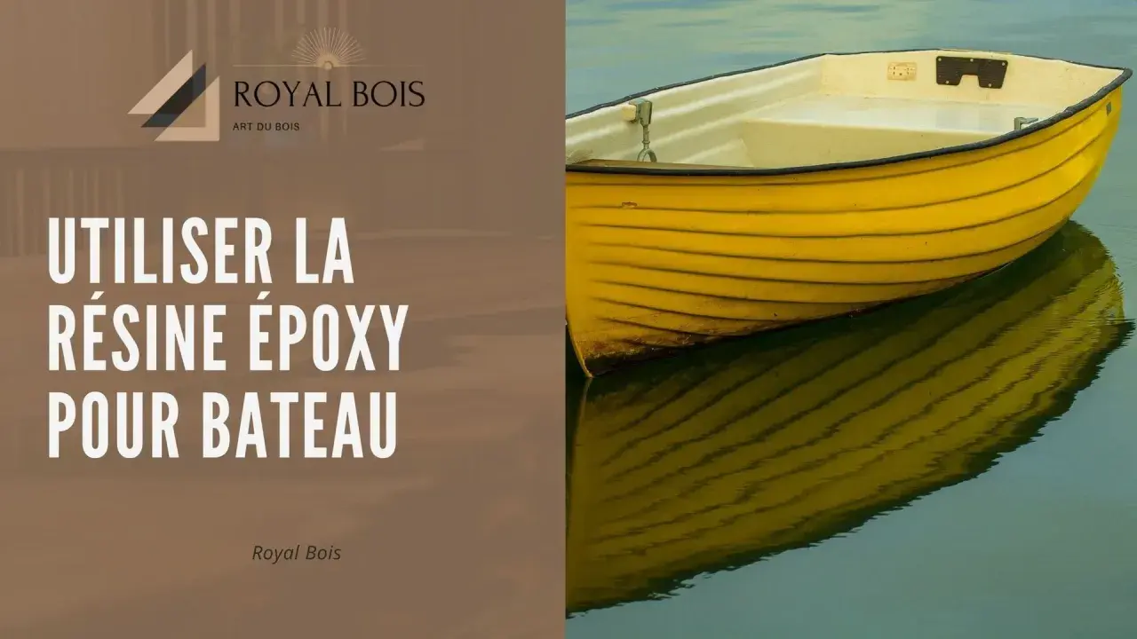 Un bateau jaune reflète l'eau. La densité de la résine époxy est idéale pour les réparations marines. Royal Bois.
