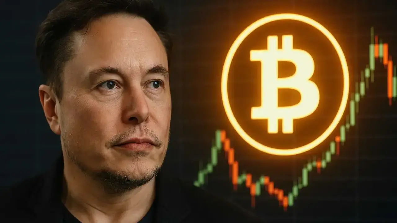 Elon Musk, symbol Bitcoina i wykres giełdowy. Kim jest Elon Musk? Wizjoner, przedsiębiorca, inwestor.