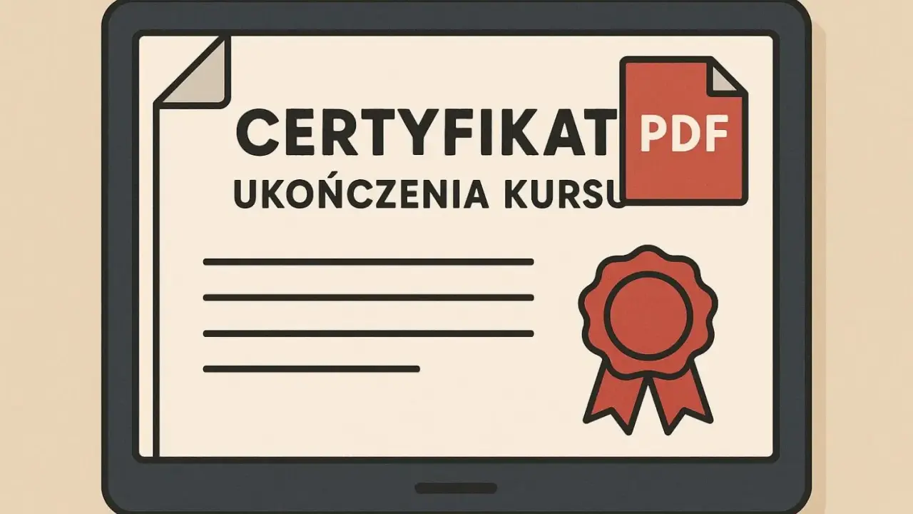 Certyfikat ukończenia kursu PDF. Zdobądź go dzięki darmowemu kursowi fotografii online i zdobądź certyfikat!