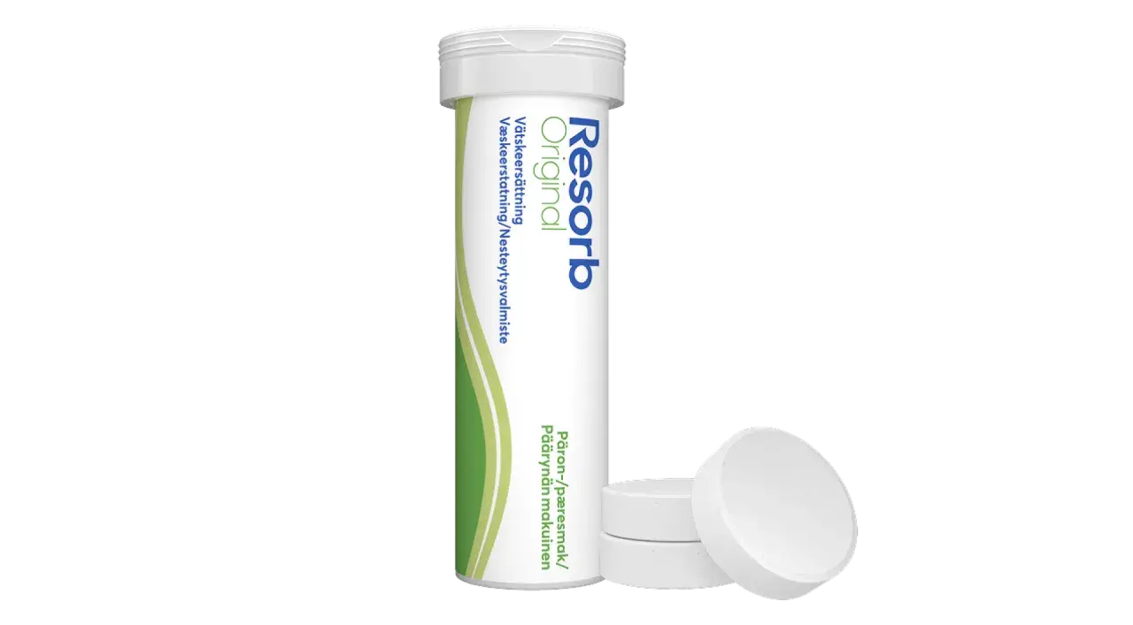 Resorb Original brustabletter. För att veta hur många resorb man kan ta per dag, läs bipacksedeln.
