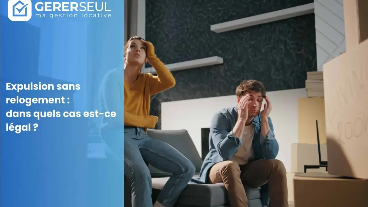 Un couple anxieux face à une expulsion sans relogement. La gestion locative peut aider à éviter ces situations.