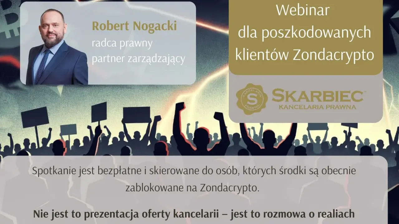 Webinar dla poszkodowanych klientów Zondacrypto. Robert Nogacki omawia realia sprawy, odpowiadając na bitbay opinie.