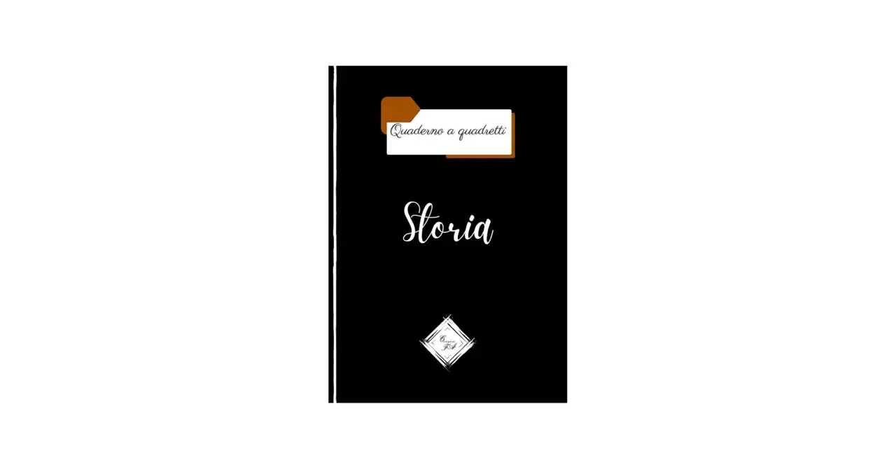 Copertina di storia classe quinta, un quaderno a quadretti pronto per appunti e disegni.