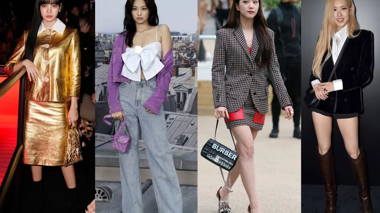 BLACKPINK members showcase diverse styles in a fashion montage, hinting at a potential Jennie Chanel campaign.