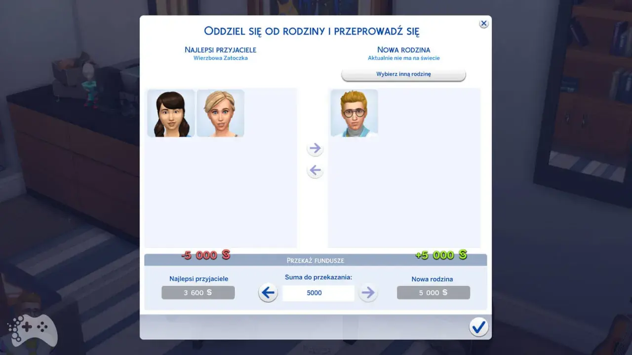 Wybierasz, jak edytować rodzinę w The Sims 4: rozdzielasz się od obecnej lub tworzysz nową.