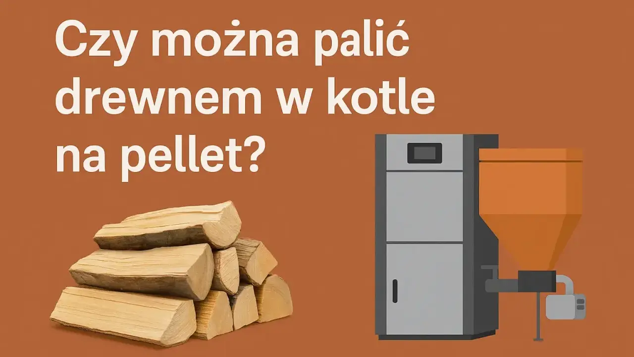 Stos drewna obok kotła na pellet. Pytanie brzmi: czy w piecu na pellet można palić drewnem?