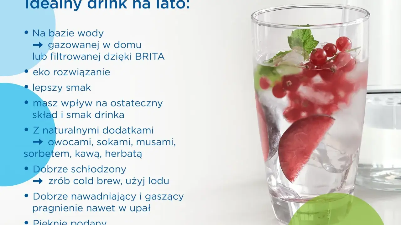 Orzeźwiający drink z wodą gazowaną, lodem, owocami i miętą. Idealny na lato, by ugasić pragnienie.