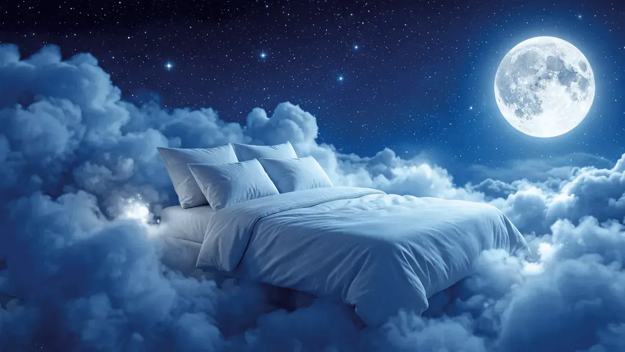 Un letto soffice tra le nuvole, sotto un cielo stellato e la luna piena. Forse è qui che si fanno gli incubi, o forse solo sogni meravigliosi.