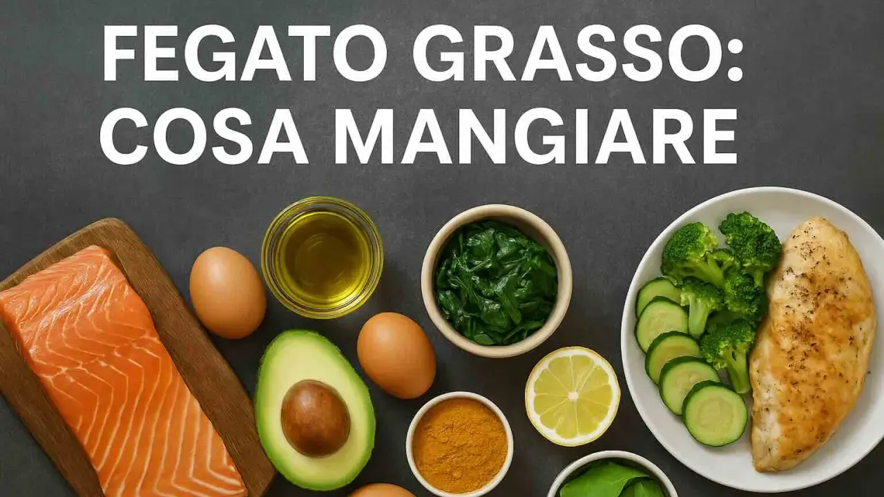 Salmone, uova, avocado, spinaci, pollo e verdure. Cibi salutari per il fegato grasso, evitando quelli da evitare.