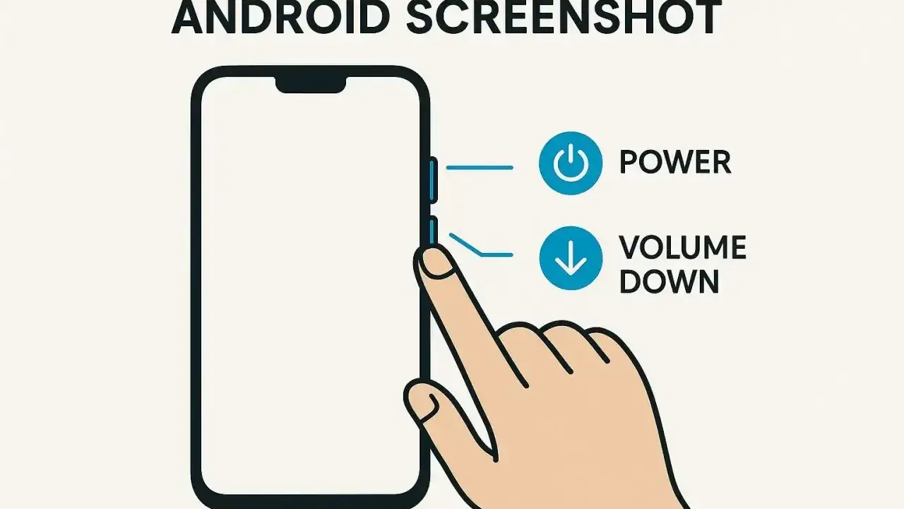 Jak zrobić wycinek ekranu na Androidzie? Naciśnij jednocześnie przycisk zasilania i przycisk głośności w dół.