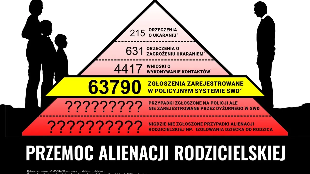 Piramide problemów: od orzeczeń po zgłoszenia policyjne. Liczby pokazują skalę przemocy alienacji rodzicielskiej.
