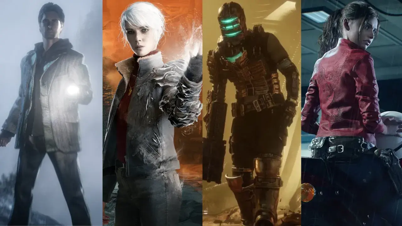 Postacie z gier survival horror, w tym te gry podobne do Resident Evil, jak Alan Wake, Control, Dead Space i Resident Evil.