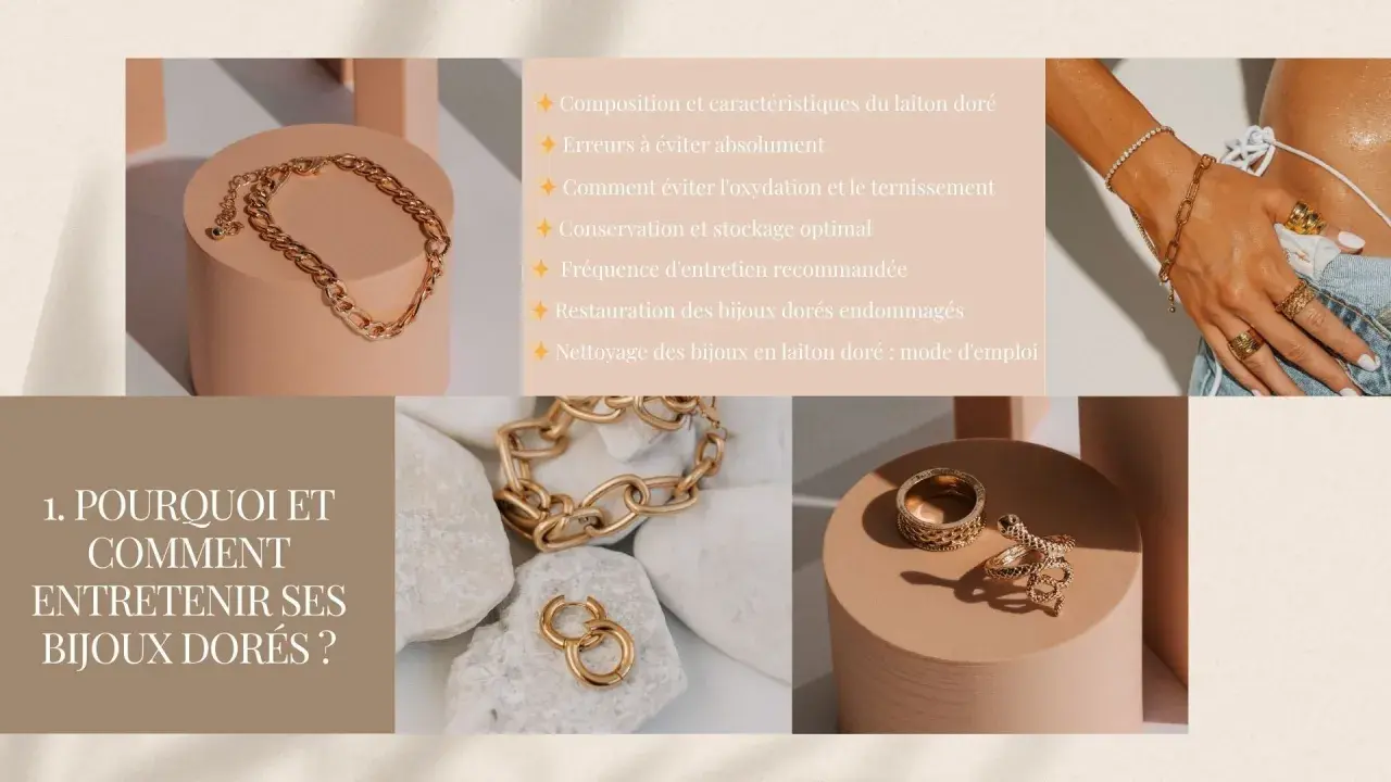Guide pour entretenir vos bijoux dorés : découvrez comment nettoyer et conserver leur éclat.