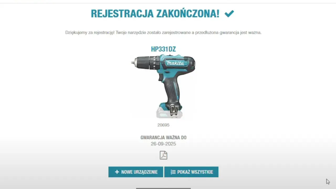 Makita: Numer karty gwarancyjnej? Znajdź go i zyskaj 3 lata gwarancji!