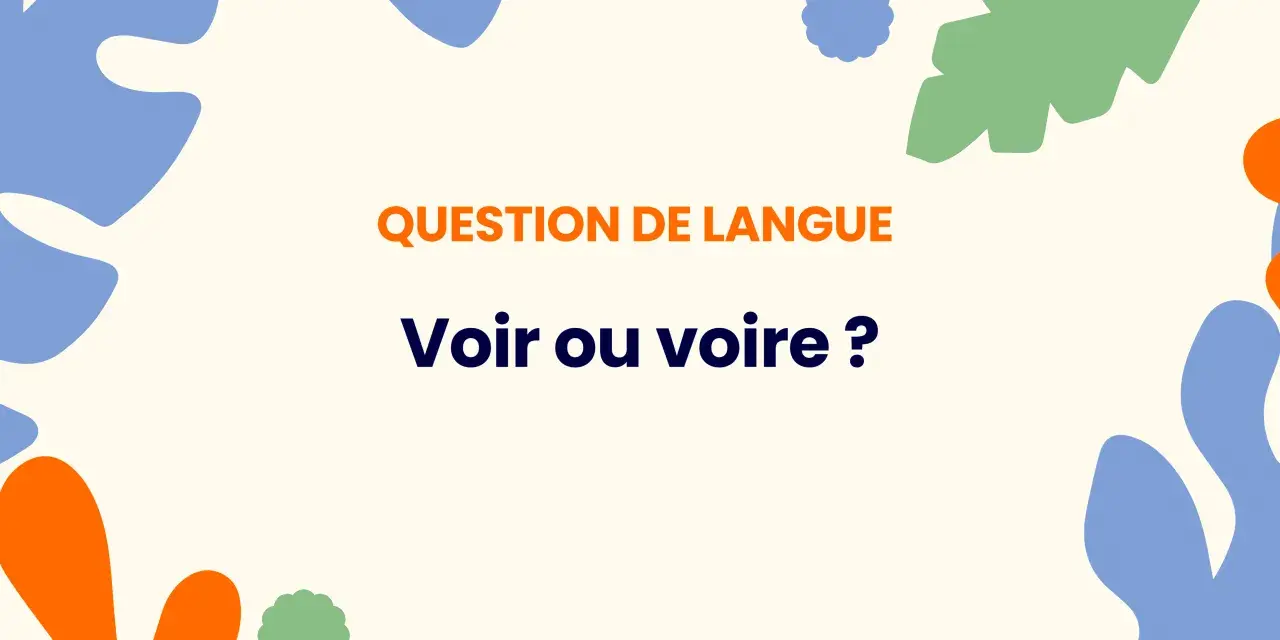 Question de langue : "Voir ou voire ?" Une interrogation visuelle pour apprendre à distinguer ces deux mots.