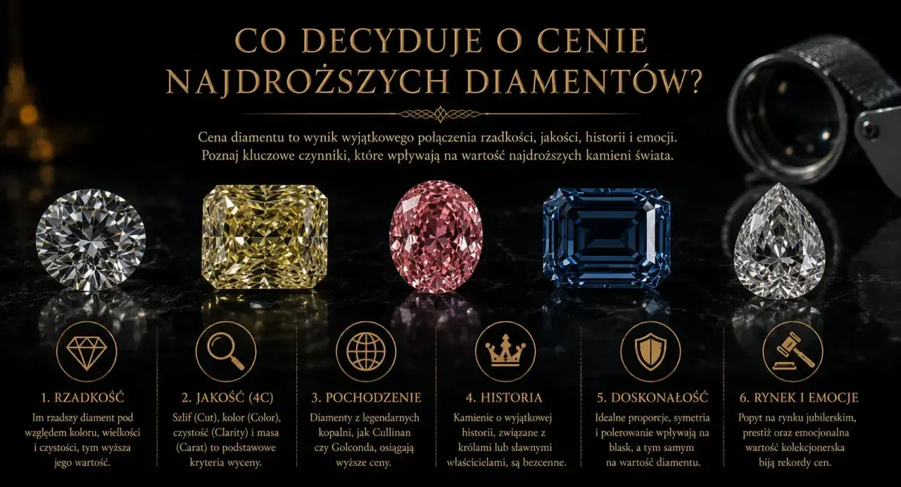 Najdroższe kamienie szlachetne: biały, żółty, różowy, niebieski i łza. Ich wartość zależy od rzadkości, jakości, pochodzenia, historii i emocji.