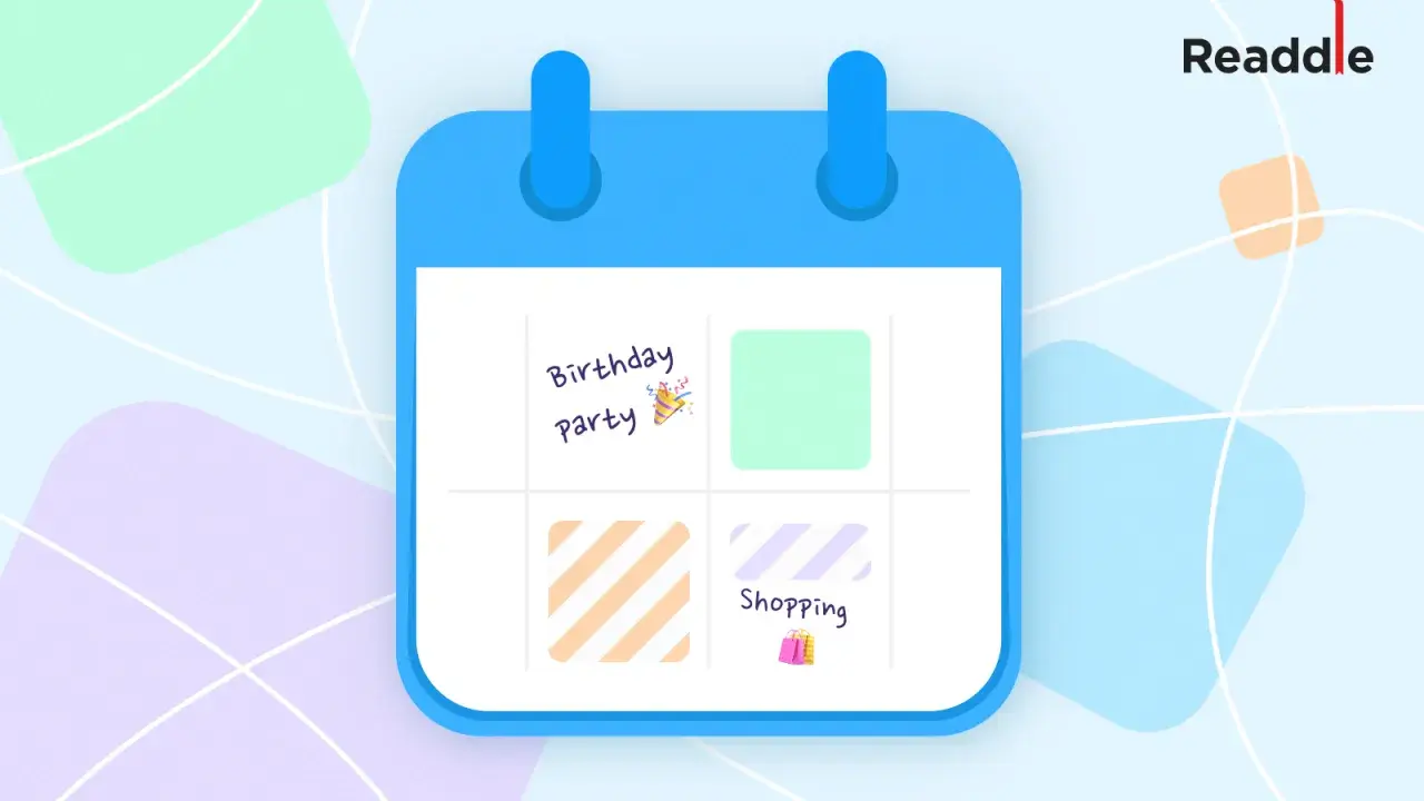 Un agenda pour iPhone, le meilleur agenda iPhone gratuit, avec des notes pour une fête d'anniversaire et du shopping.
