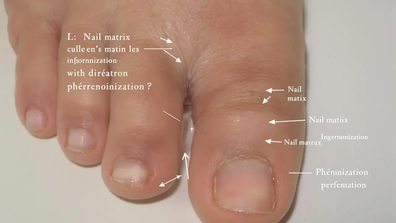 Gros orteil avec ongle incarné. Le prix d'une consultation podologue pour ce problème est indiqué.