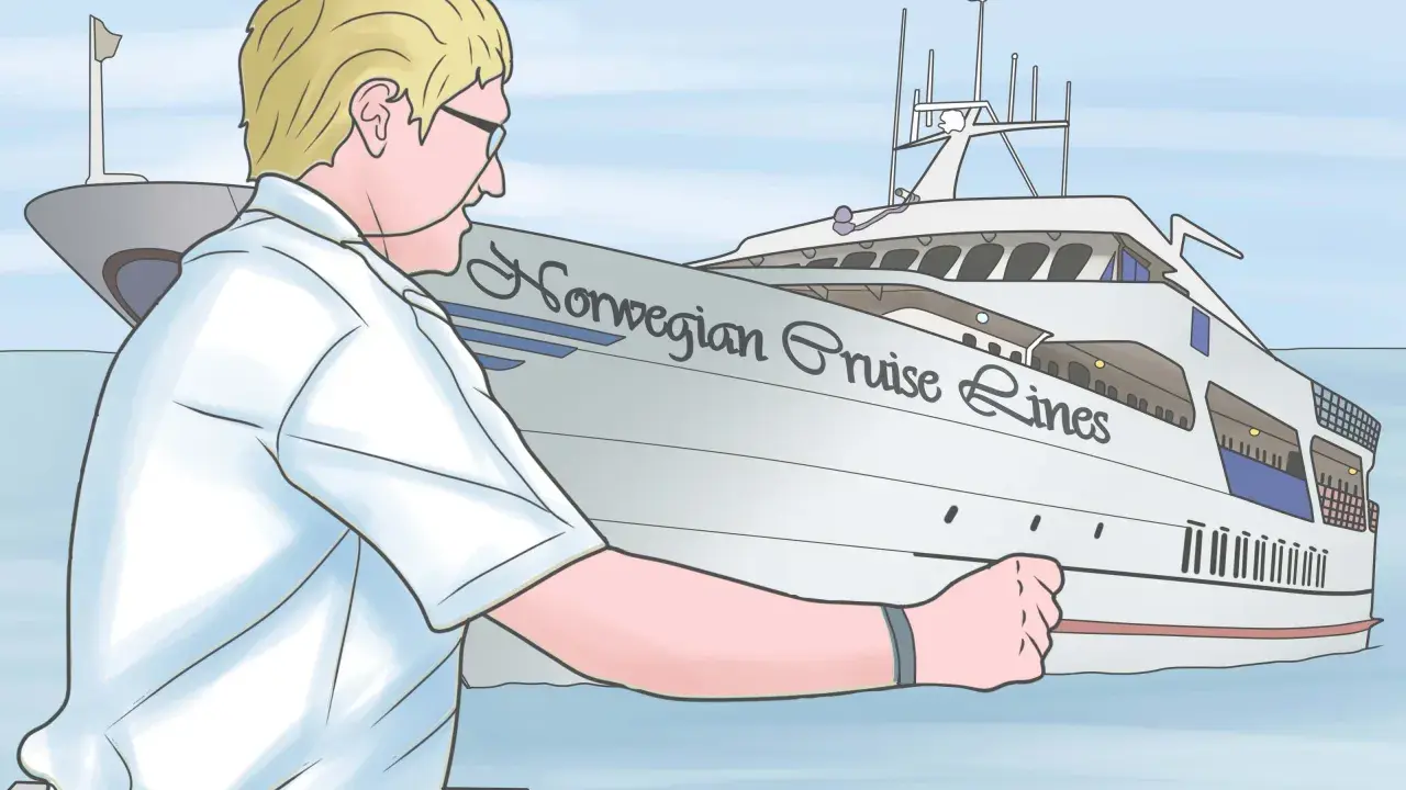 Un uomo con camicia bianca guarda una nave da crociera. Forse è il suo primo giorno: ecco come si diventa comandante di una nave da crociera.