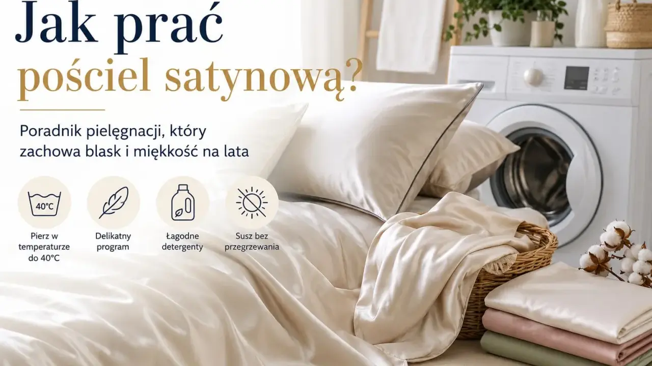 Jak prać pościel satynową? Wskazówki: pranie w 40°C, delikatny program, łagodne detergenty, suszenie bez przegrzewania.