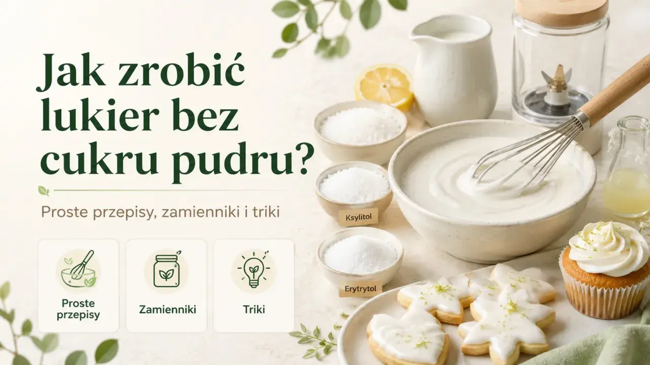 Jak zrobić lukier bez cukru pudru? Składniki: ksylitol, erytrytol, cytryna, mleko. Idealny do ciastek i babeczek.