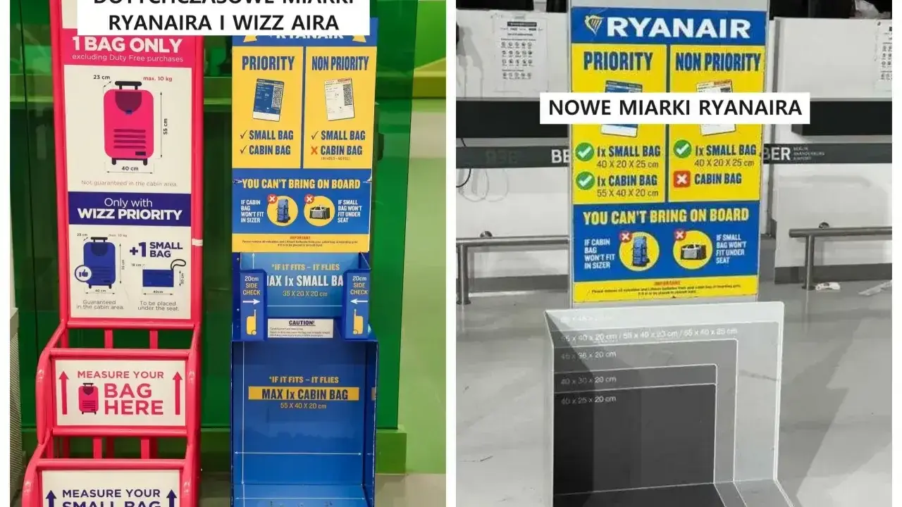 Porównanie miarki bagażu rejestrowanego Ryanair i Wizz Air. Sprawdź, jak mierzyć bagaż, by uniknąć dopłat.
