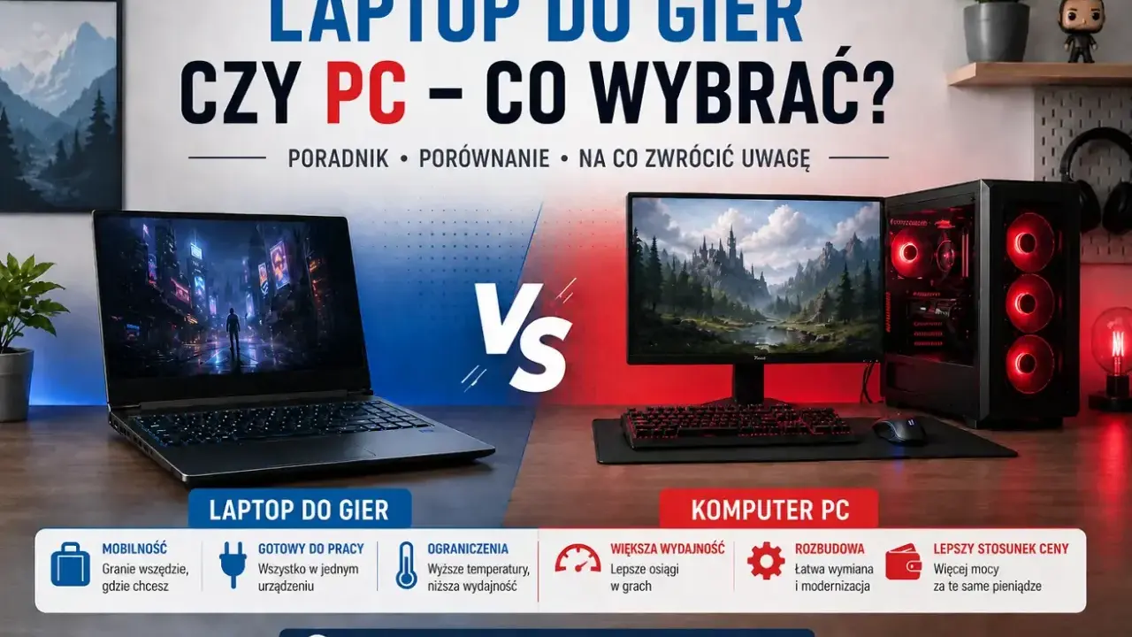 Laptop do gier czy PC? Porównanie, co wybrać, gdy chcesz grać. Zobacz, co to jest laptop do gier i jakie ma zalety.