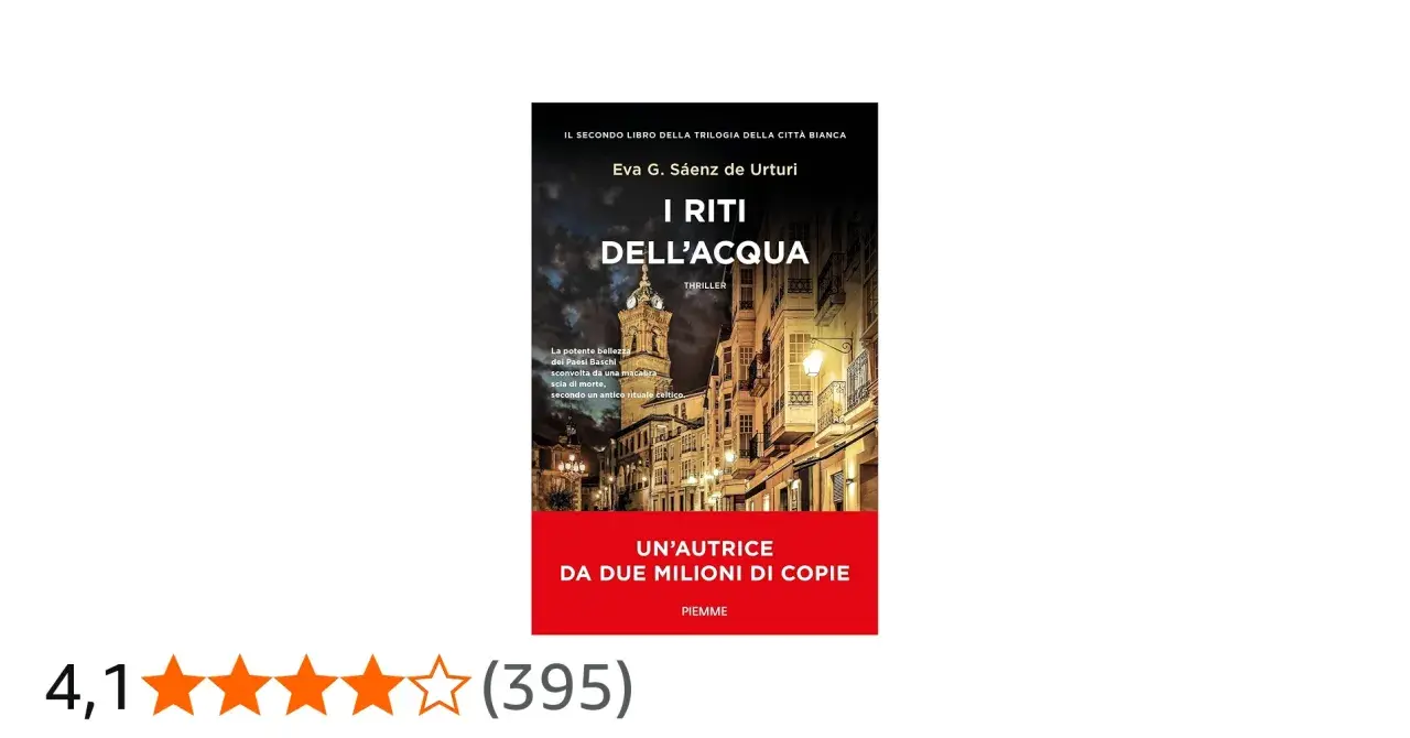 Copertina del thriller "I riti dell'acqua" ambientato nei Paesi Baschi, con un'atmosfera notturna e misteriosa.