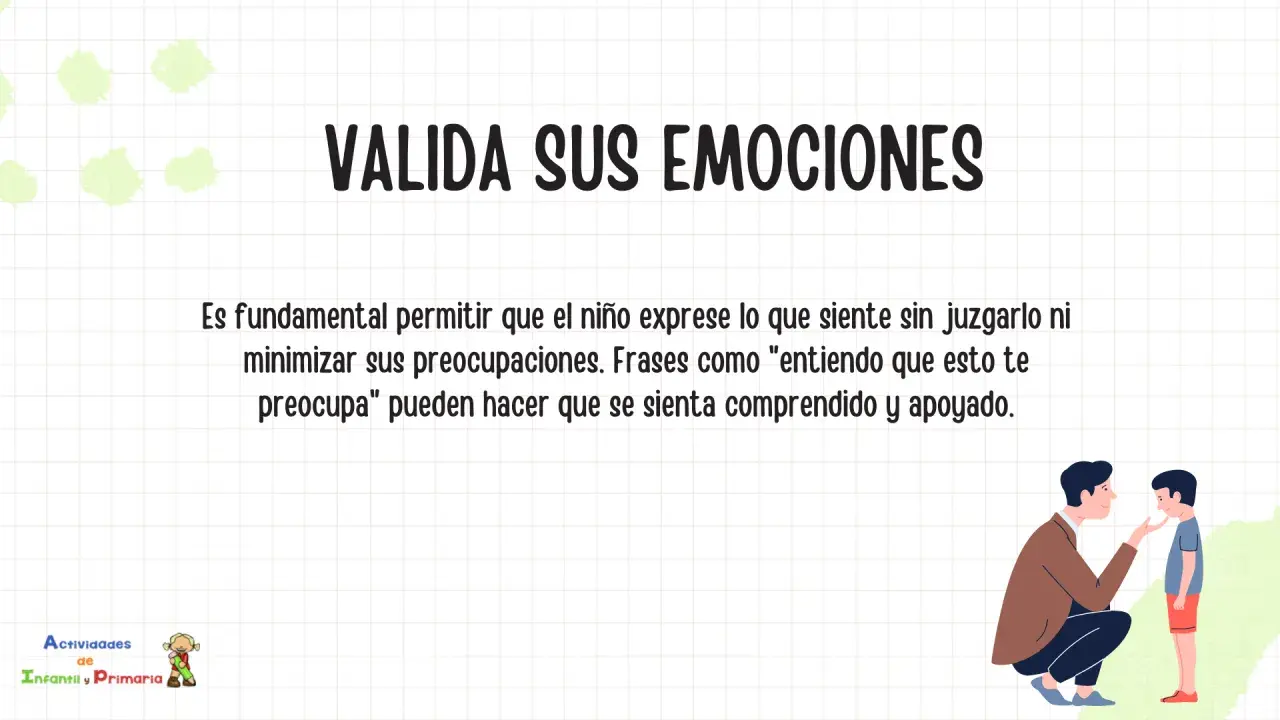 Un adulto consuela a un niño, validando sus emociones para aliviar la ansiedad en niños.