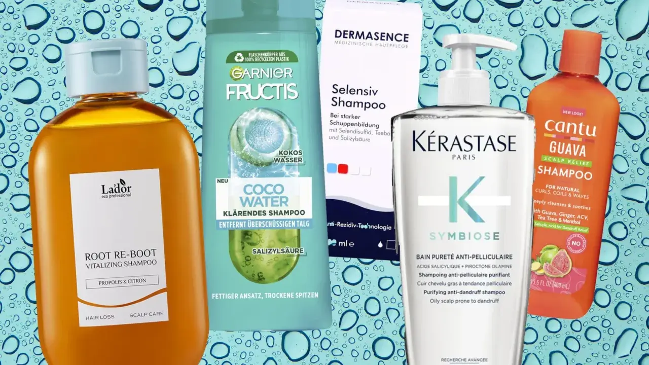 Produkte für medizinische Haarpflege: L'Oréal, Garnier, Dermasence, Kérastase und Cantu Shampoos gegen Schuppen und für die Kopfhautpflege.