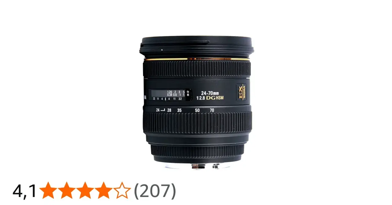 Obiettivo zoom Sigma 24-70mm 1:2.8 DG HSM, ideale per ritratti e paesaggi.