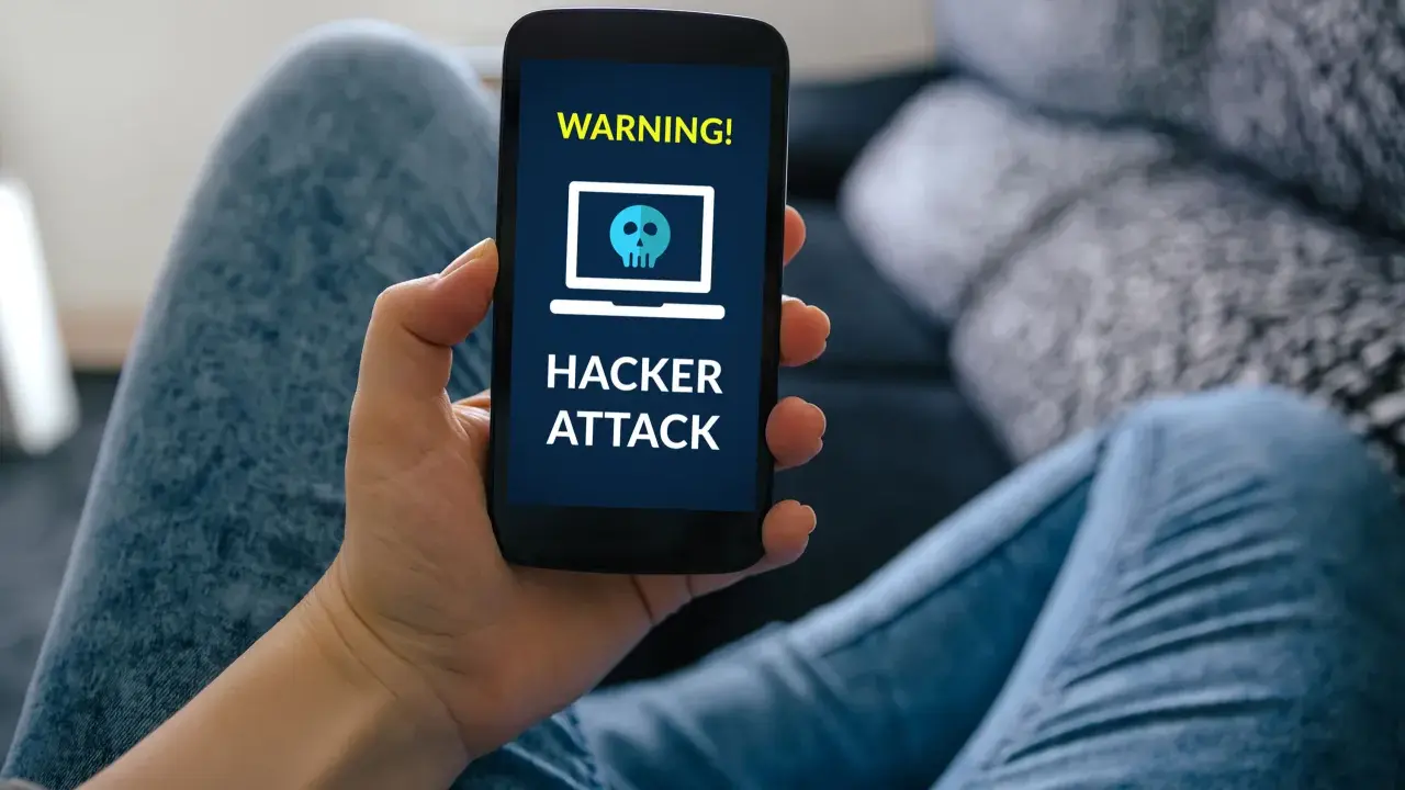Ostrzeżenie na ekranie telefonu: "HACKER ATTACK". Dowiedz się, jak sprawdzić, czy telefon jest zhakowany, by uniknąć zagrożeń.
