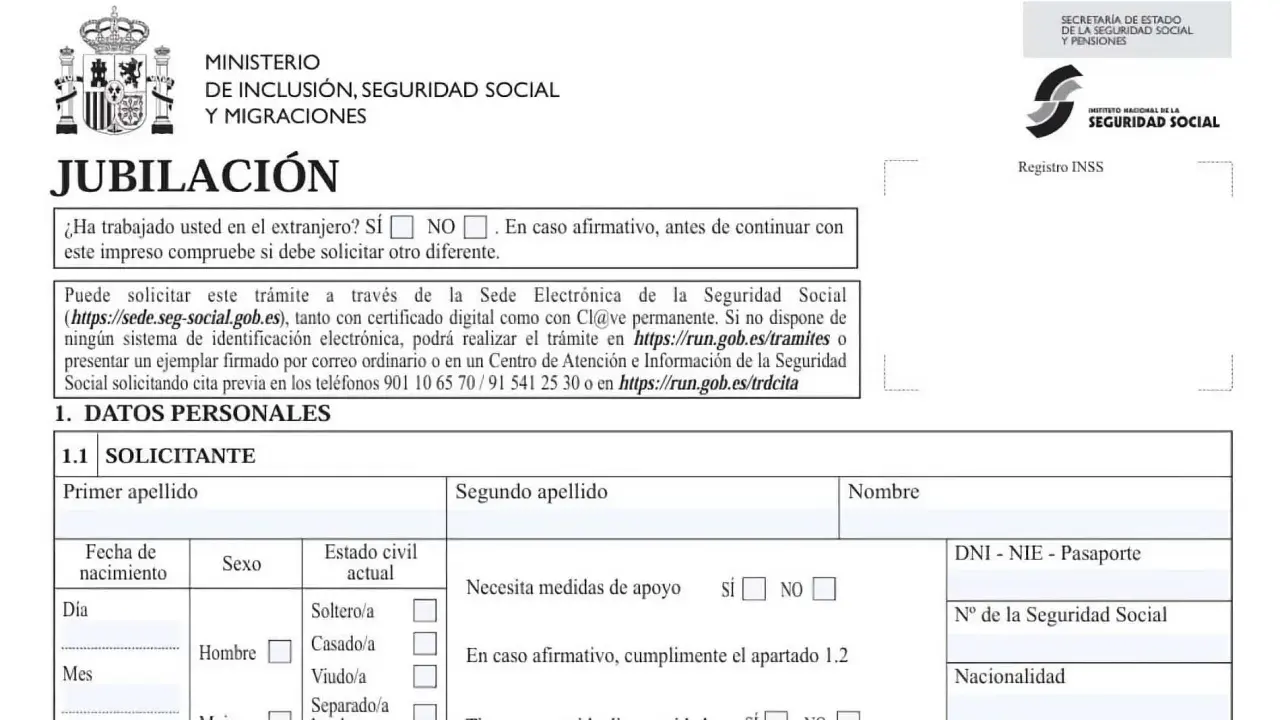 Formulario de jubilación. El objetivo es que me puedo jubilar con 65 años y 35 años cotizados.