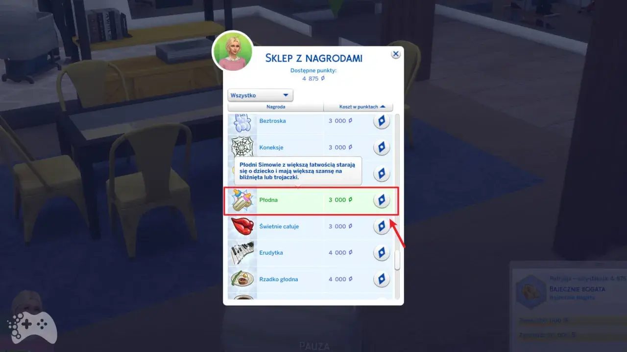 Chcesz wiedzieć, jak zrobić bliźniaki w The Sims 4? W sklepie z nagrodami kup "Płodna" za 3000 punktów, by zwiększyć szansę na wieloraczki.