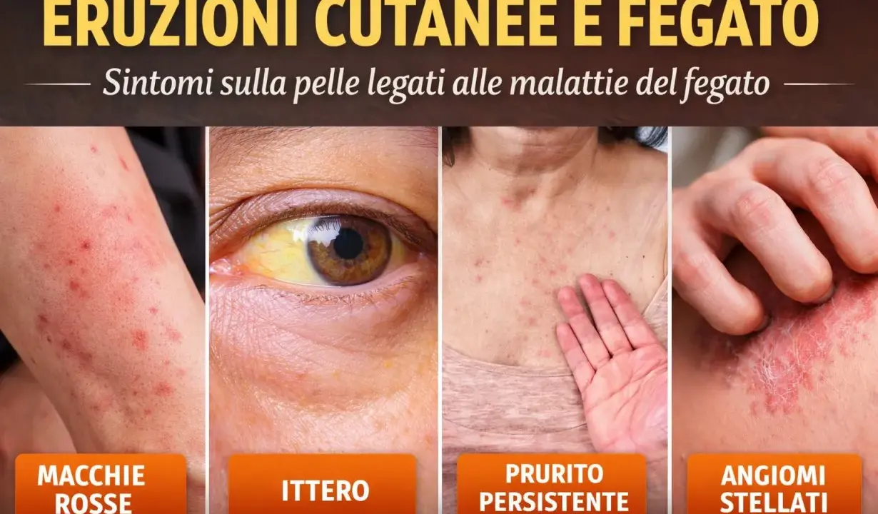 Eruzioni cutanee, ittero, prurito e angiomi stellati: sintomi di malattie epatiche. Attenzione, il cortisone fa male al fegato.